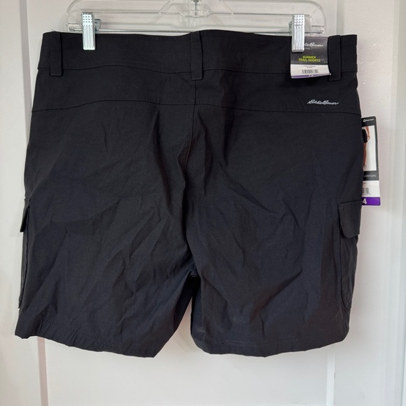 Eddie Bauer Summer Trail Shorts Black UPF 30+ Size 14 NWT Nylon Spandex Cargo - Picture 11 of 11